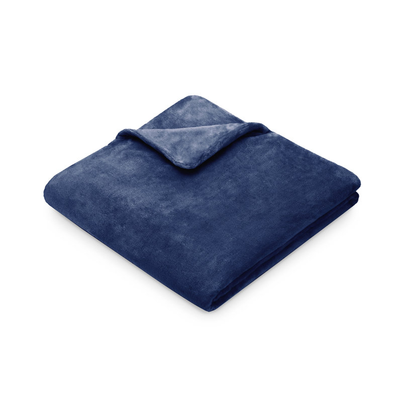  Housse de couette réversible simple lestée, Bleu marine