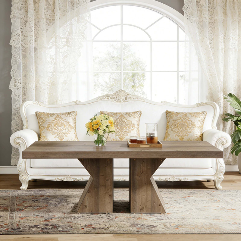 Table basse rectangulaire en bois