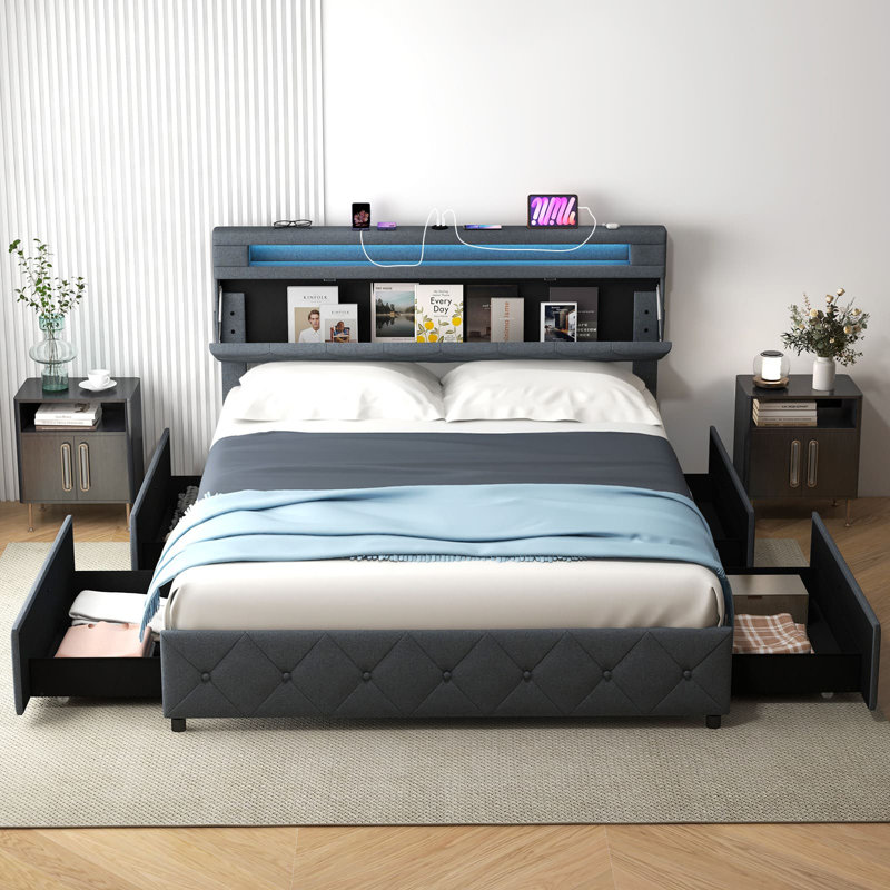 Upholstered Bed, 162 x 210 cm