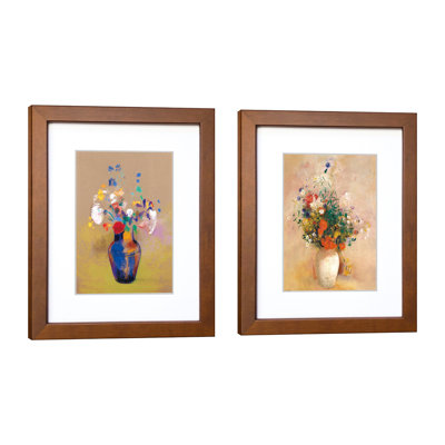 8x10 Picture Frame Set of 2 Made of Solid Wood with Real Glass for Pictures 5x7 with Mat or 8x10 Without Mat, Wall Mount or Tabletop Gallery Photo Frames, Brown