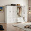 Garde-robe autoportant à 3 portes avec tiroirs et tablettes réglables Kenn, blanc, H 70,6 po