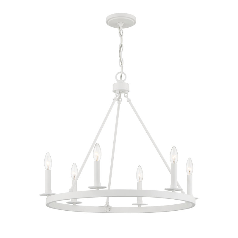 Lustre 6 lumières Fontanne en blanc bisque