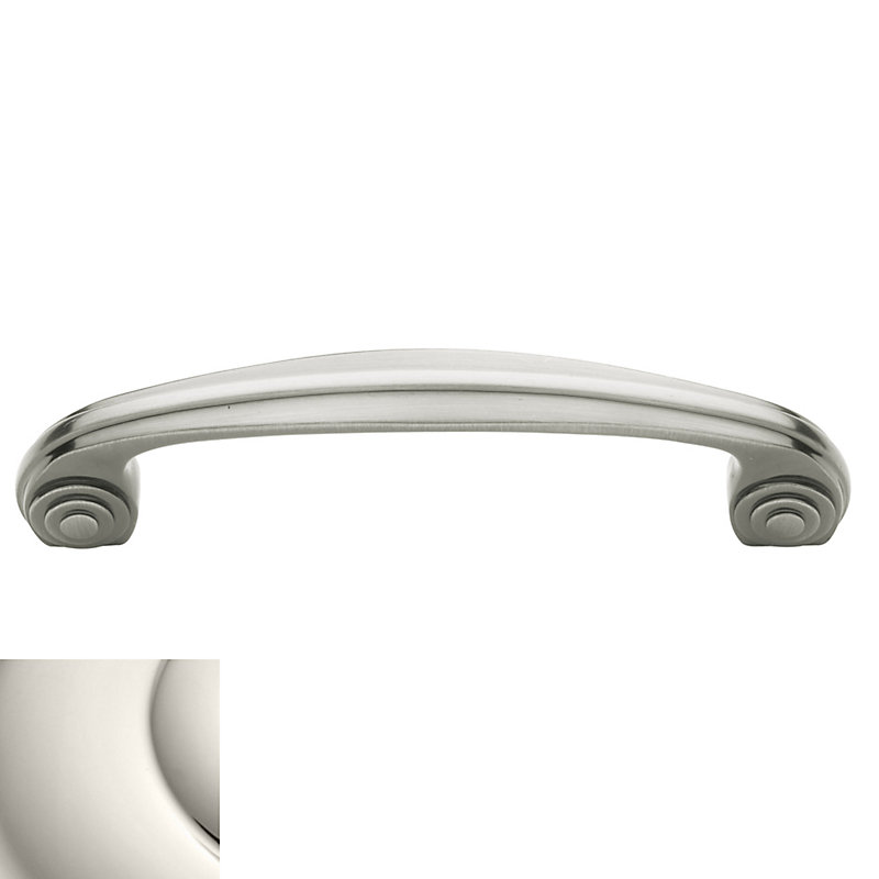 Deco Arch Pull, 4", Polished Nickel