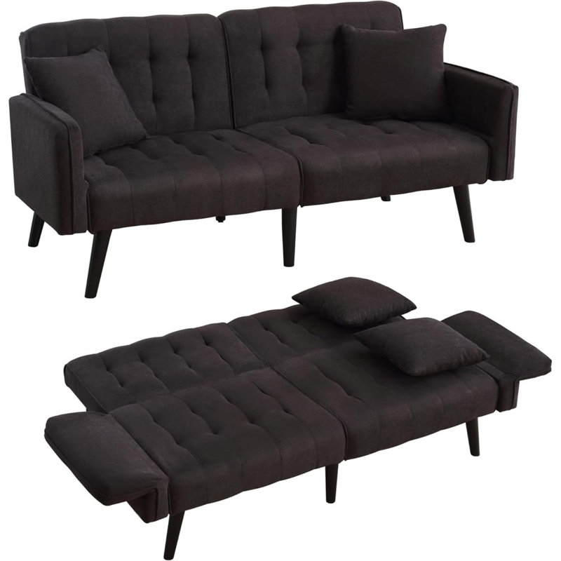 Petit canapé-lit moderne Mid-Century, Noir