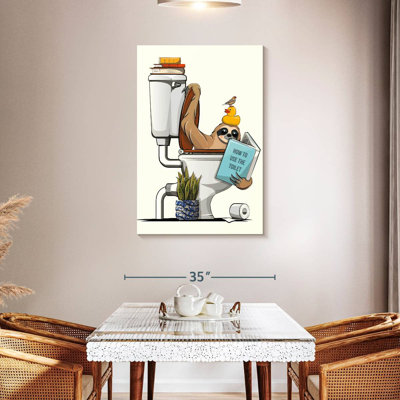 Paresseux dans la toilette