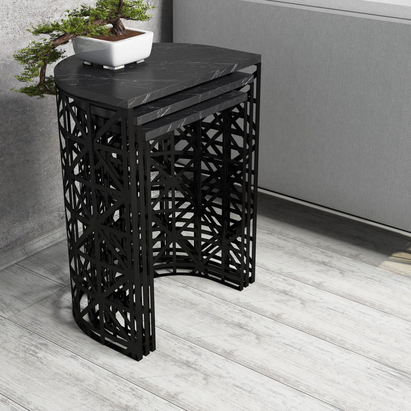 Manzella Frame Nesting Tables, Black