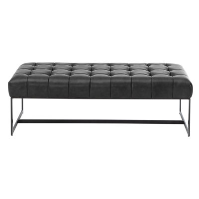 Genuine Leather Upholstered Bench