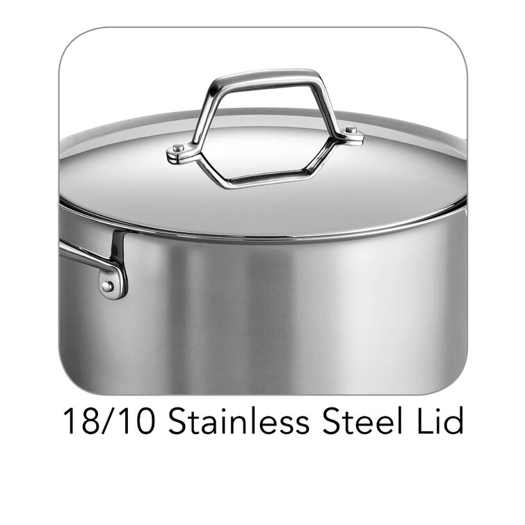 Tramontina Covered Stock Pot Stainless Steel Induction-Ready 8 Quart,  80101/011DS