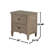 2-Drawer Nightstand With Round Bronze Pull Knobs, Wire-Brushed Warm Gray