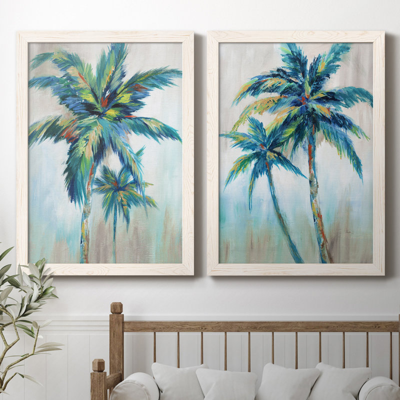 «Bright Breeze I», ensemble de reproductions d'aquarelles conçues par J Paul, H 37,5 po x l 55 po, Toile encadrée, Blanc