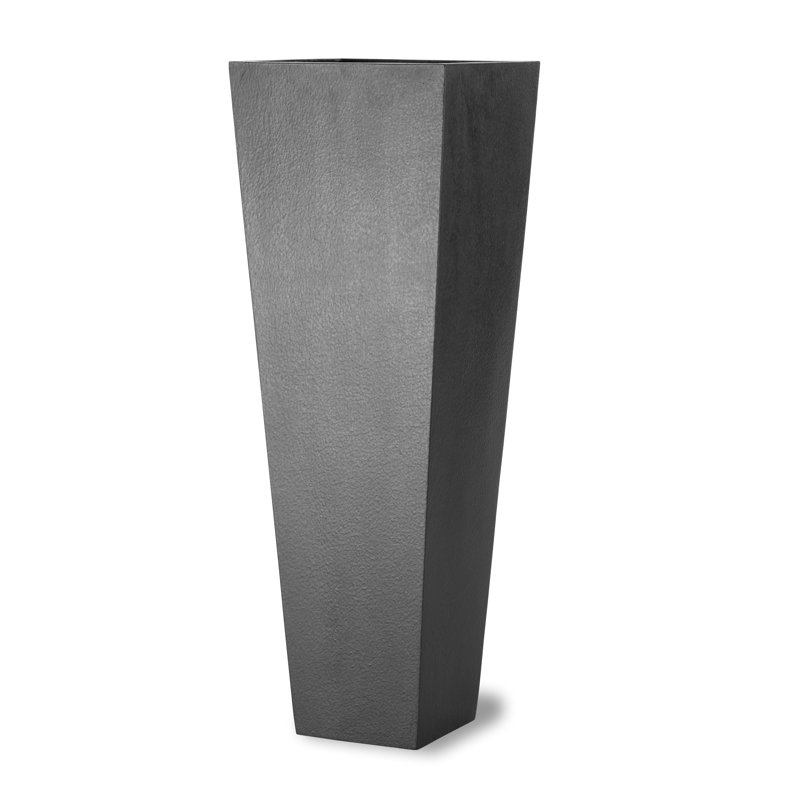 Vrtanes Geo Fibreglass Cachepot, 80cm H x 28 cm W x 17 cm D, Aluminium