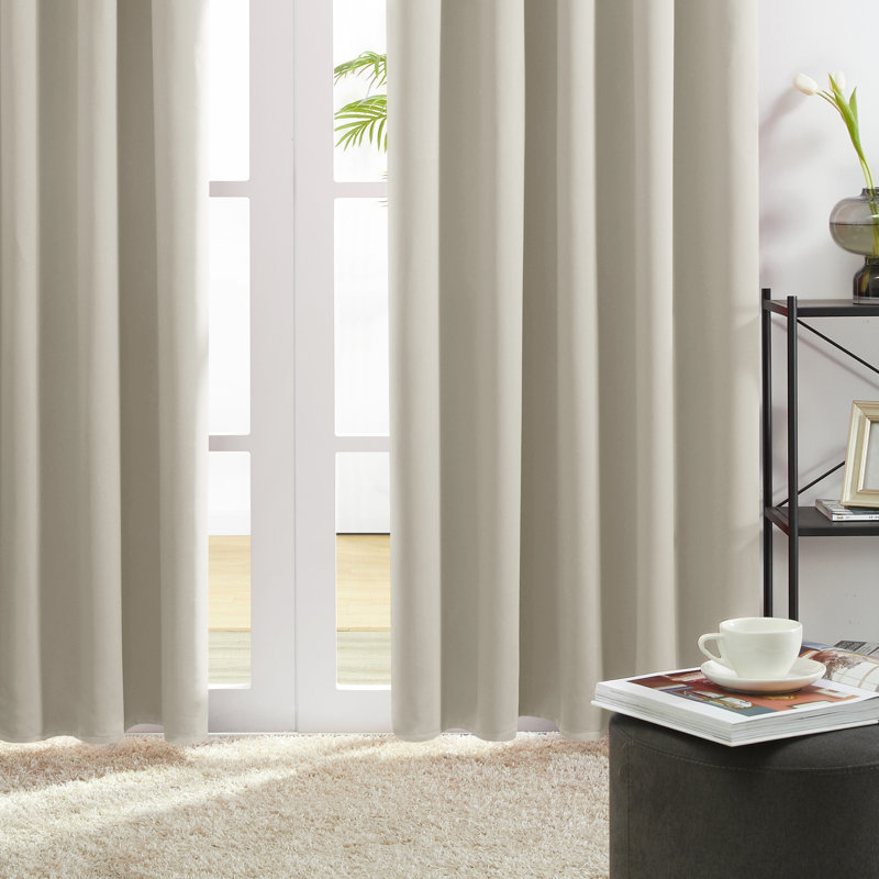 Harlowe Room Darkening Curtain Pair, 38" W x 84" L, Light Beige