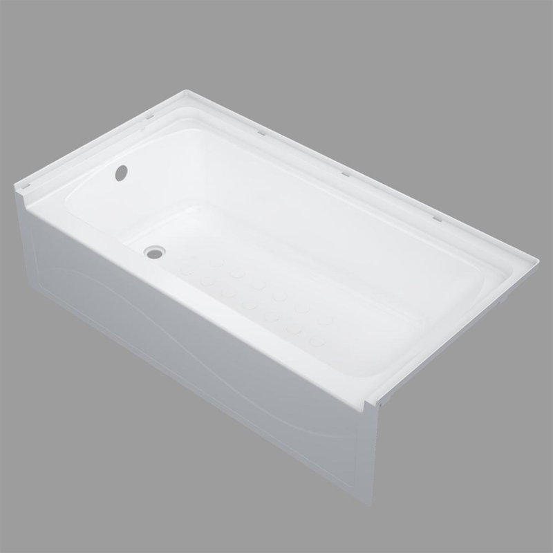 60 in. x 32 in. Soaking Alcove Bathtub with Right Drain in White