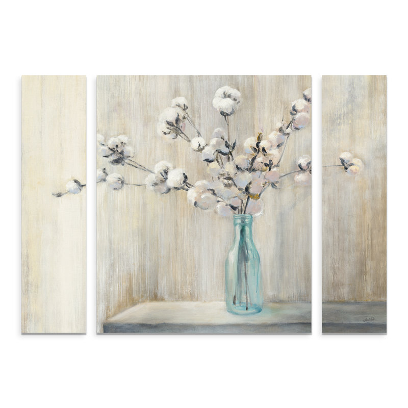 «Cotton Bouquet» par Julia Purinton, reproduction d'art sur toile tendue, H 24 po x l 32 po x P 2 po