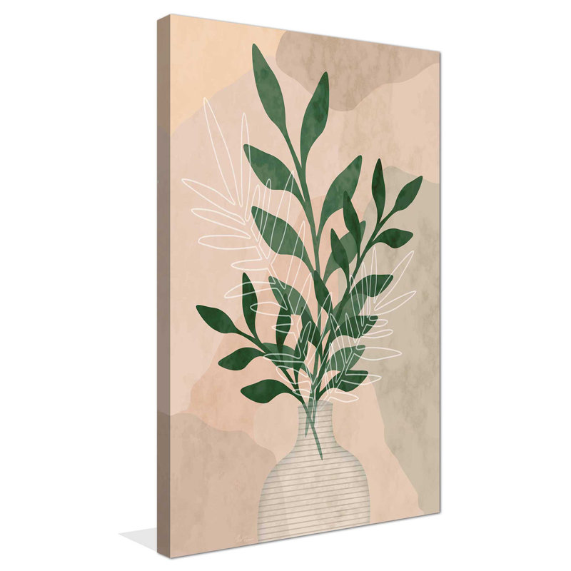 Sedona Greenery II par Natalie Carpentieri - Peinture, L 18 po x H 30 po, Toile tendue