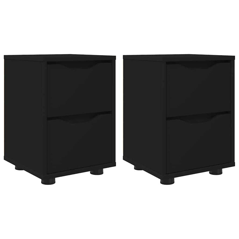 30.5cm W Manufactured Wood Bedside Table, Black