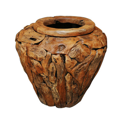 Vase de plancher en teck Bishan