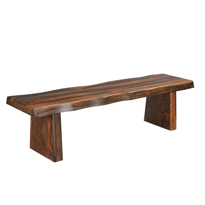 Chaliyah Solid Wood Bench, Walnut, 68" W