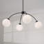 Lustre 4 lumières l 37 po x H 15 po en noir mat avec globes en verre blanc doux