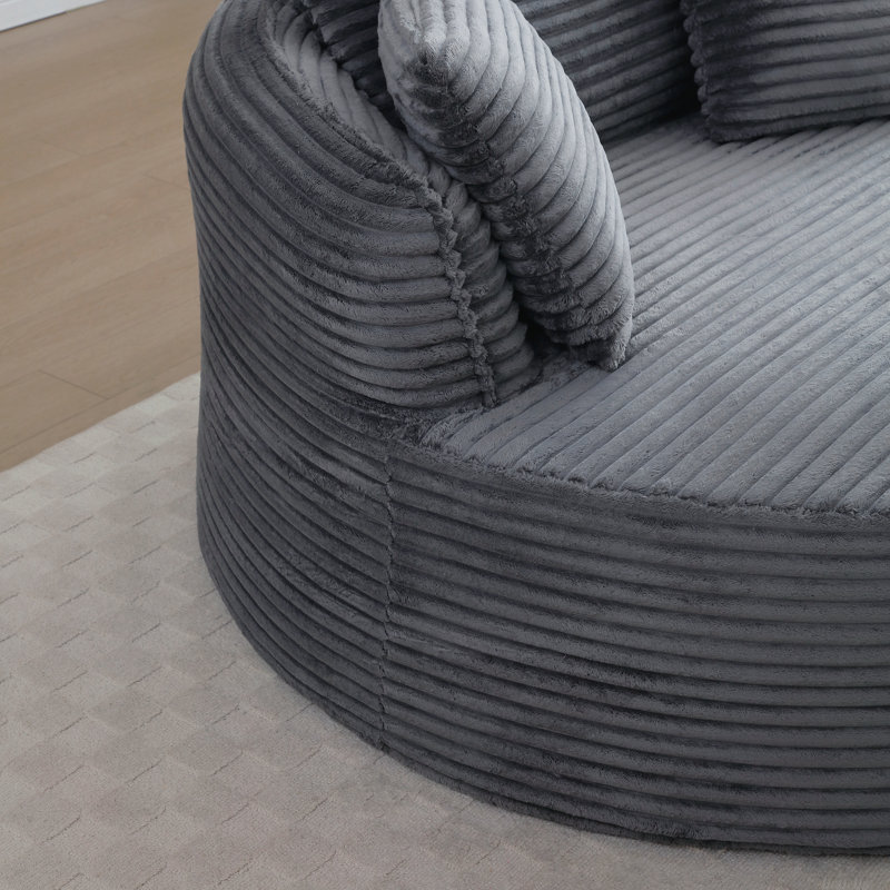 Chaise de salle de bain moderne en velours côtelé à siège profond Modern, Gris