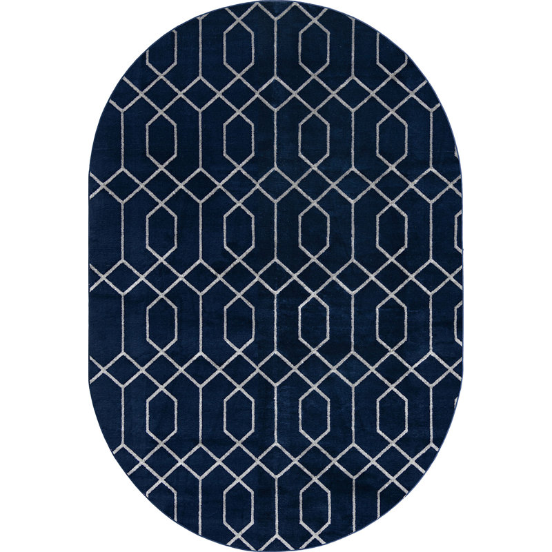 Geometric Indoor Rug, Oval 4' x 6'