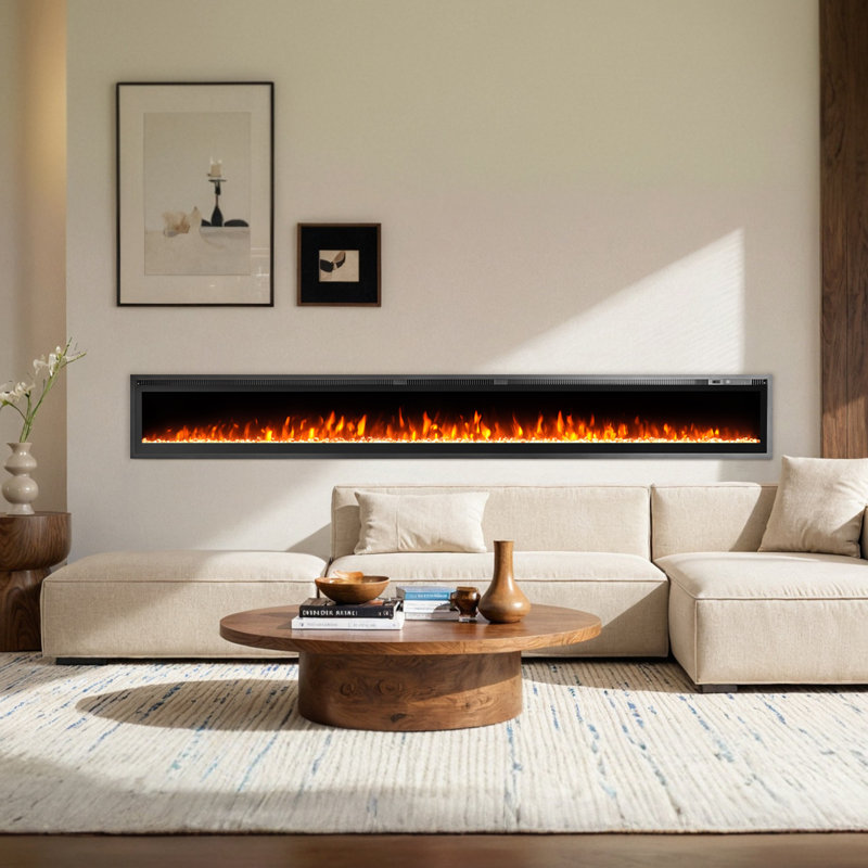 Aadhithya 100'' W Electric Fireplace Insert
