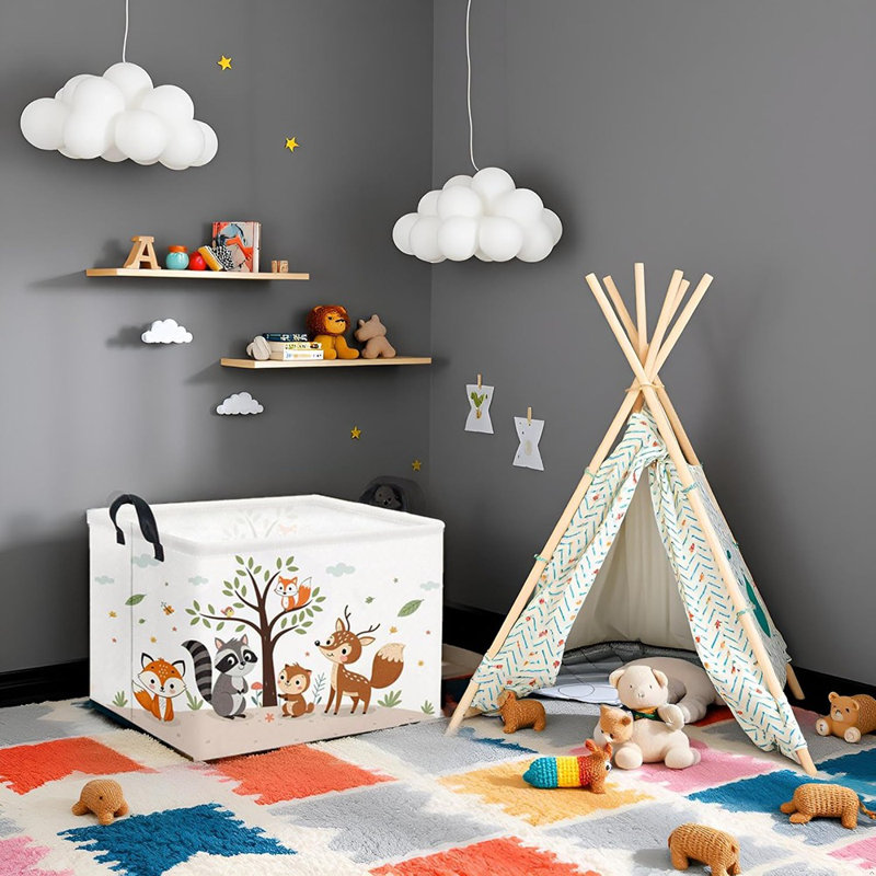 Panier de rangement pour animaux Woodland - Multicolore - Boîte rectangulaire pour enfants