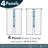 Ambesonne Floral 4-Panel Curtains, Flower Petals Growth, Pale Blue Orange-100252951