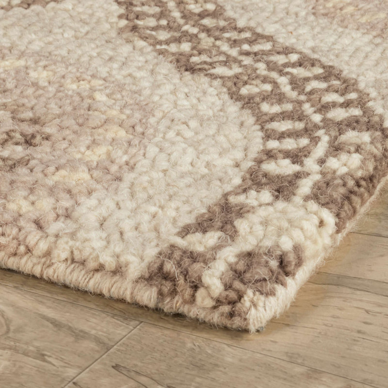 Medallion Grey Hand Tufted Wool Rug, Runner 2'6" x 8'