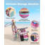 Chaise de plage à dossier inclinable, chaises de plage pliantes portatives avec 5 positions réglables, glacière intégrée et sangles de sac à dos-1062432623-1072832966