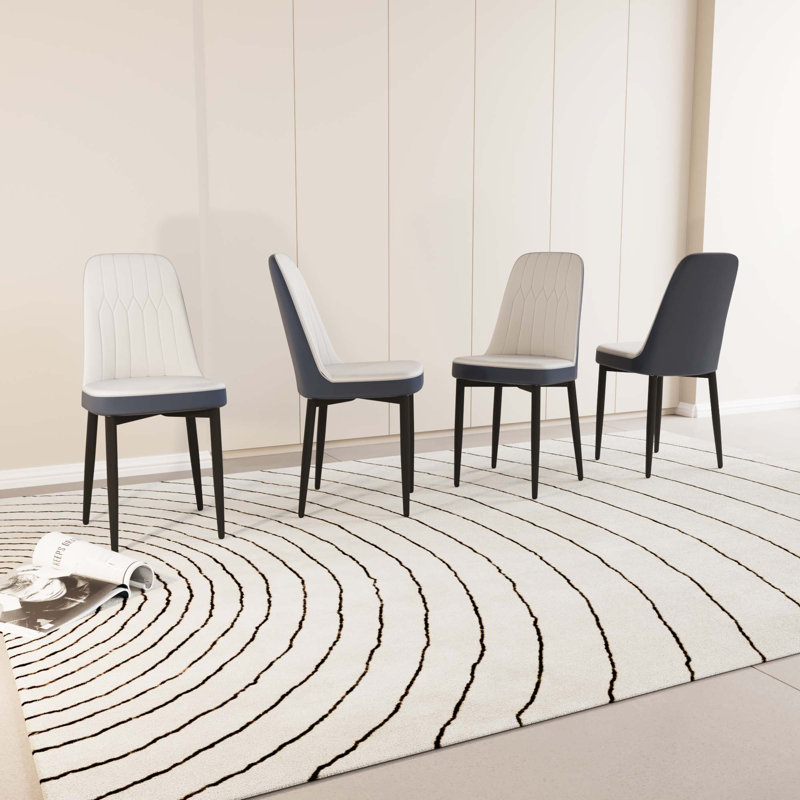 Chaise en polyuréthane, 4, Blanc / Bleu