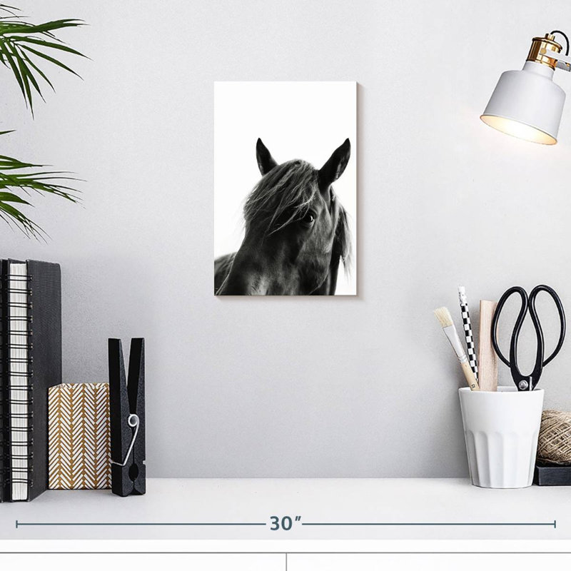 Brampt Wild Black Horse, 12" H x 8" W