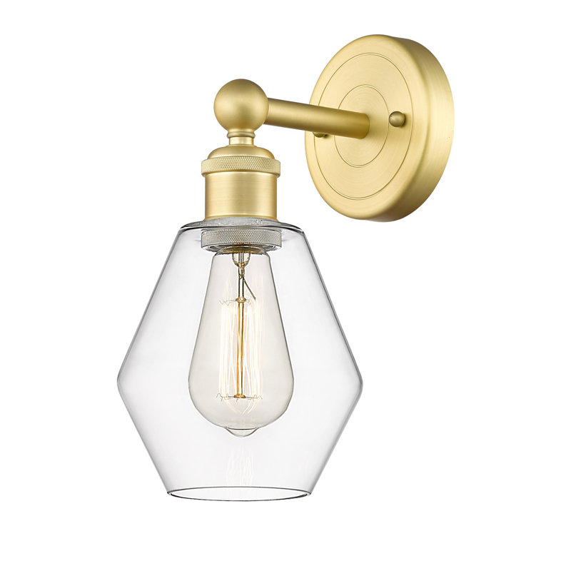 Amylea Armed Sconce, Clear, Satin Gold