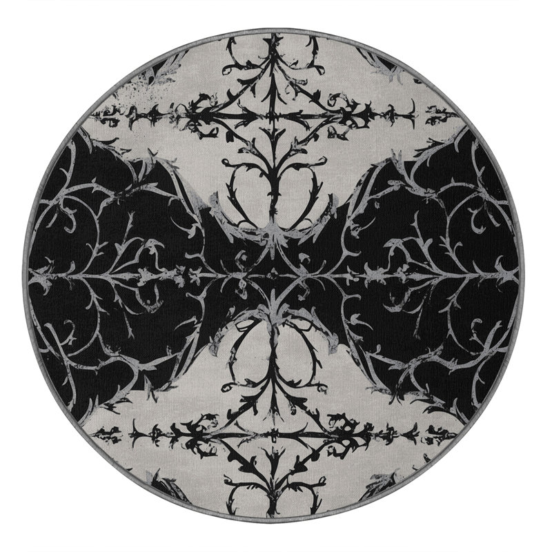 Velvet Noir Rug, Round 4'
