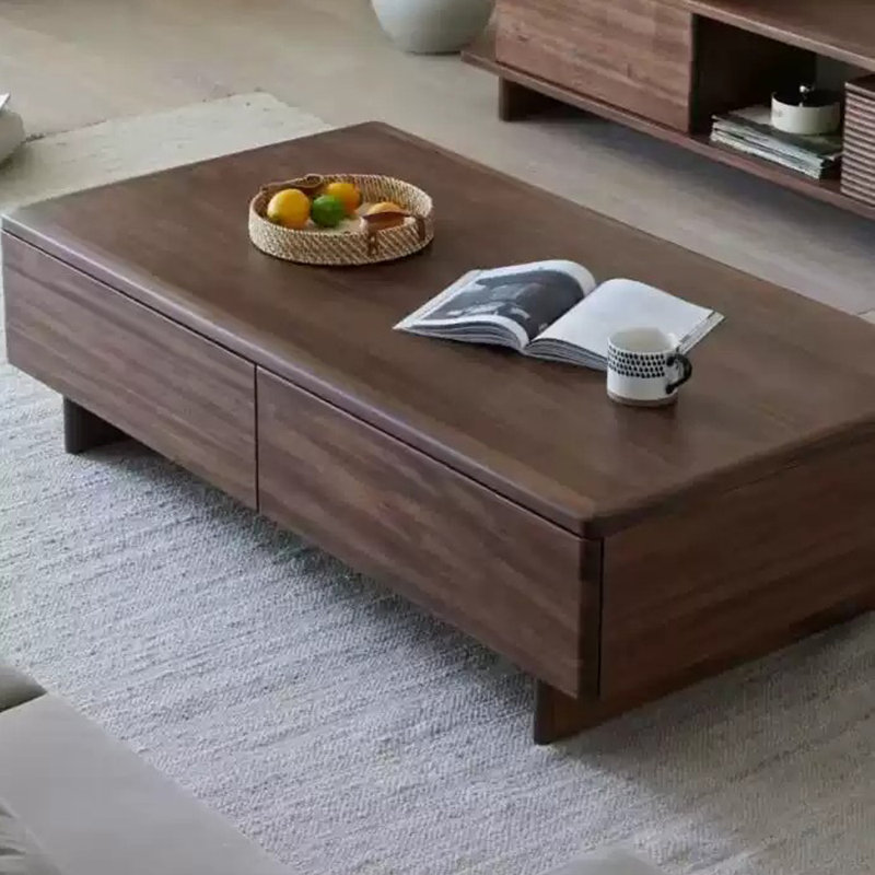 Table basse moderne avec plateau épais
