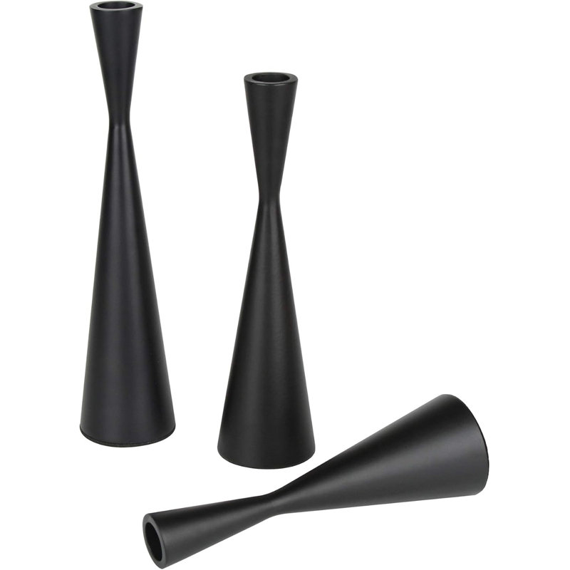 Metal Taper Candlestick Holders Set Of 3 - Sturdy Decorative Candle Stand For Wedding, Dining, Party, Home Decor - Elegant Nordic Style With Anti-Corrosive Finish