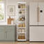 Chariot de cuisine mobile blanc avec tablette étroite étroite 70,87 pouces de hauteur avec 7 niveaux ouverts