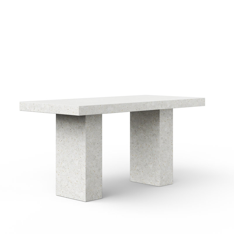 Table de salle à manger Kareen, Table de bar (hauteur 41,75 po), L 82,75 po x l 39,25 po, Ivoire Terrazo