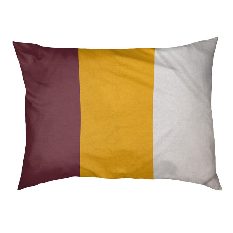 Coussin Washington, Grand (l 50 po x P 40 po x H 7 po), Bourgogne / jaune / argenté