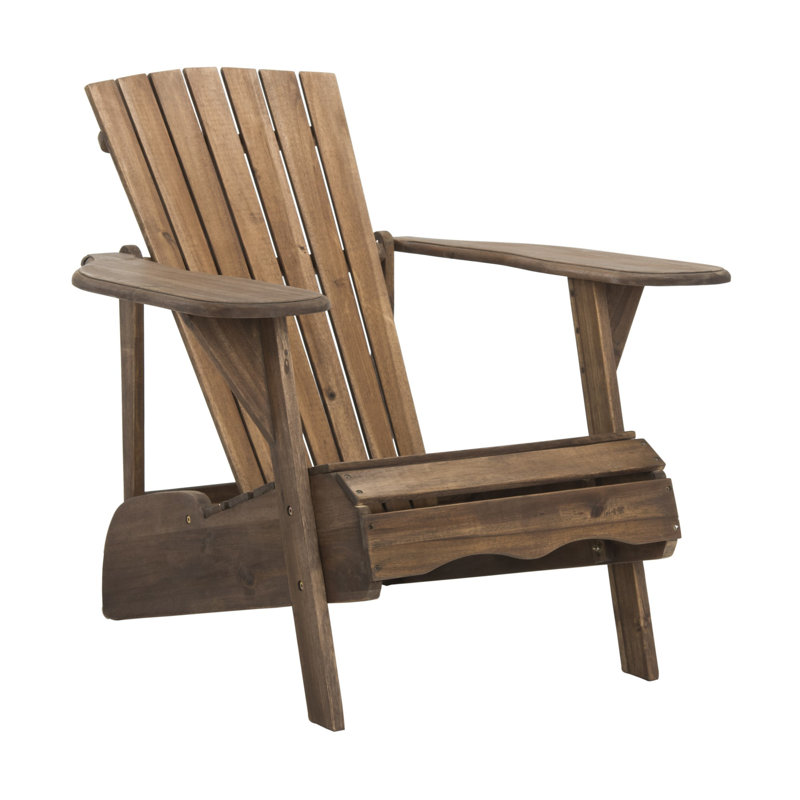 Melida Acacia Outdoor Adirondack Chair, Rustic Brown