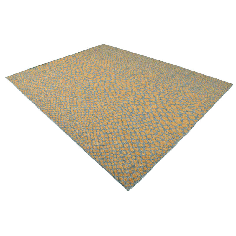 Outdoor Destiny Rug Teal-Yellow Color, Rectangle 9' x 12'