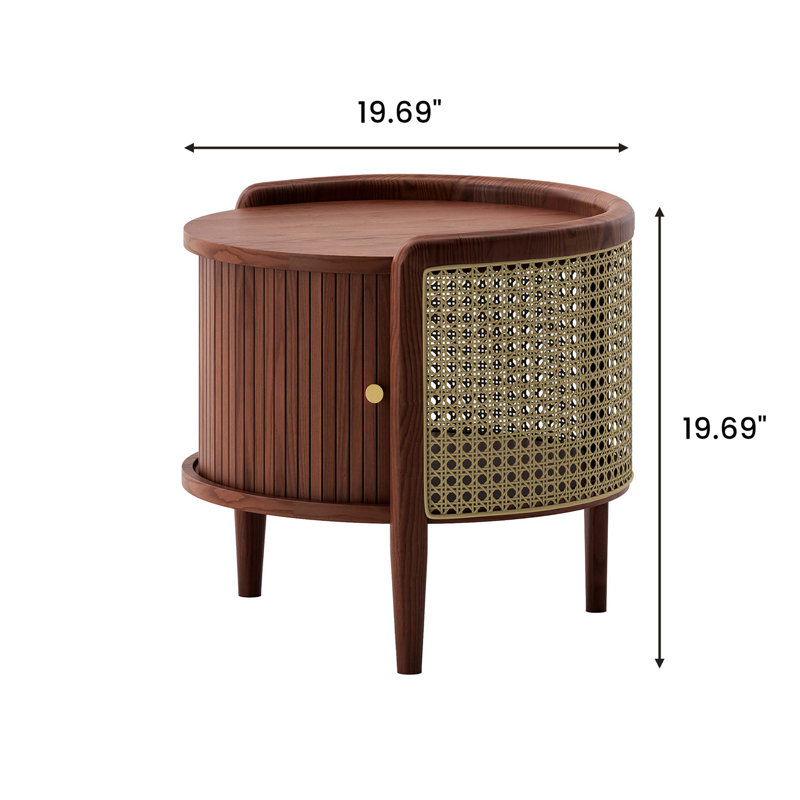 Table de bout en bois Winni, Brun