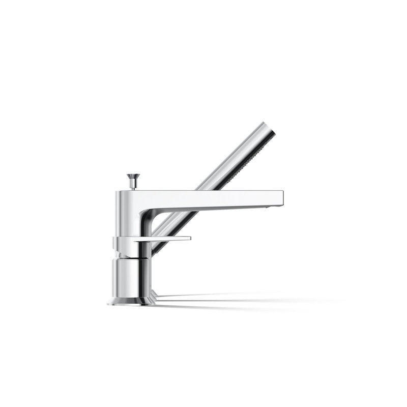 Taut Single Handle Deck Mounted Roman Tub Faucet with Diverter, Polished Chrome