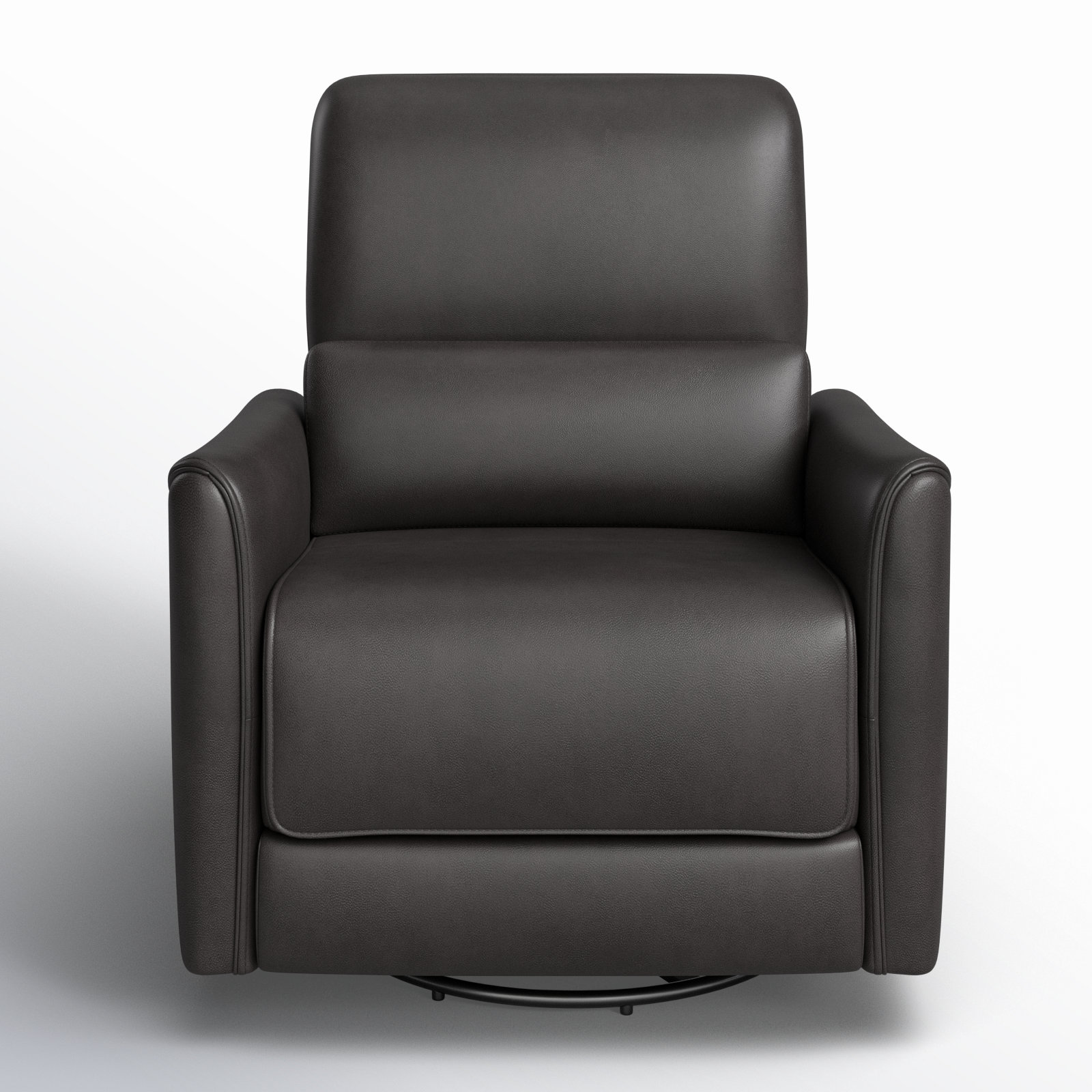 Santo Genuine Leather Swivel Power Recliner, Impression Dark Grey Top Grain Leather