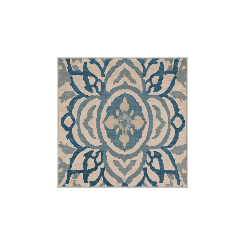 Tapis beige lavable à la machine, Carré 4 pi