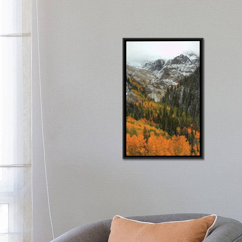 " Orange Flames " by Bill Sherrell, 26" H x 18" W x 1.5" D, Black Framed Canvas, No Mat