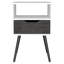 Table de chevet Otom, plateau supérieur, une tablette ouverte, un tiroir, quatre pieds - chêne Smokey / blanc