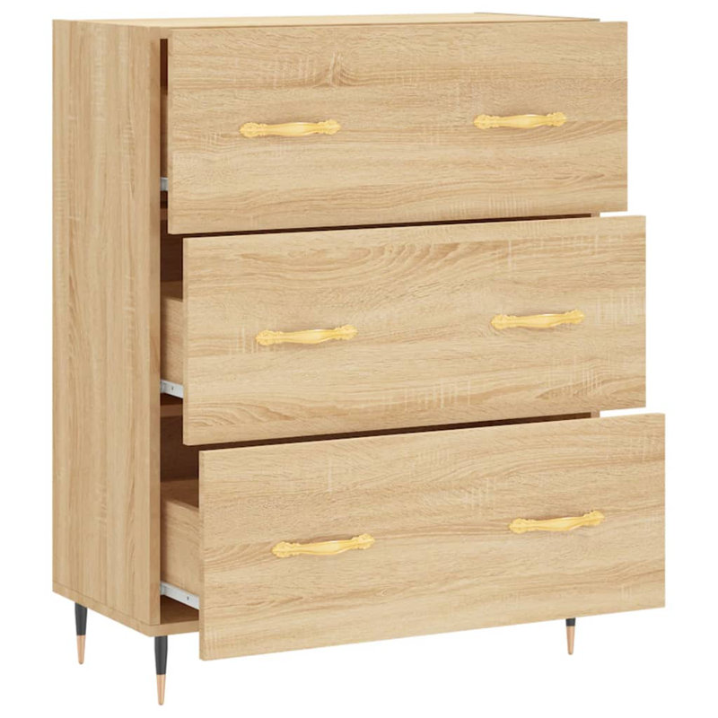 Haleigh 69.5cm W 3 - Drawer Chest of Drawers, Sonoma Oak