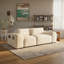 Canapé modulaire crème blanc nuage, causeuse 2 places en tissu doux avec rangement latéral et coussins pour le salon