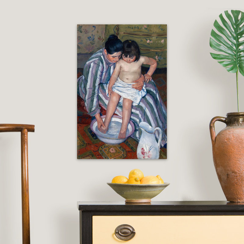 «The Child's Bath», reproduction sur toile, Toile tendue, H 24 po x l 16 po x P 1,25 po